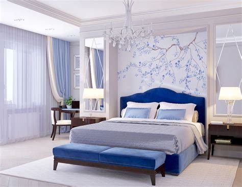 blue velvet bedroom decor ideas.